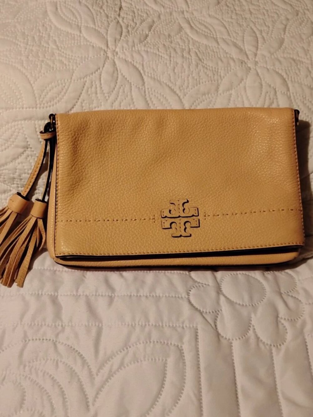 Tory Burch "Thea" soft leather pink crossbody bag